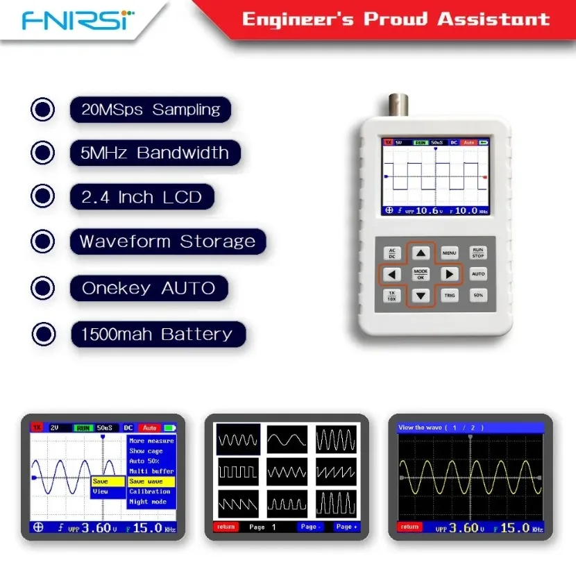Fnirsi Digital Oscilloscope Handheld - 1개입 DSO FNIRSI PRO 휴대용 미니