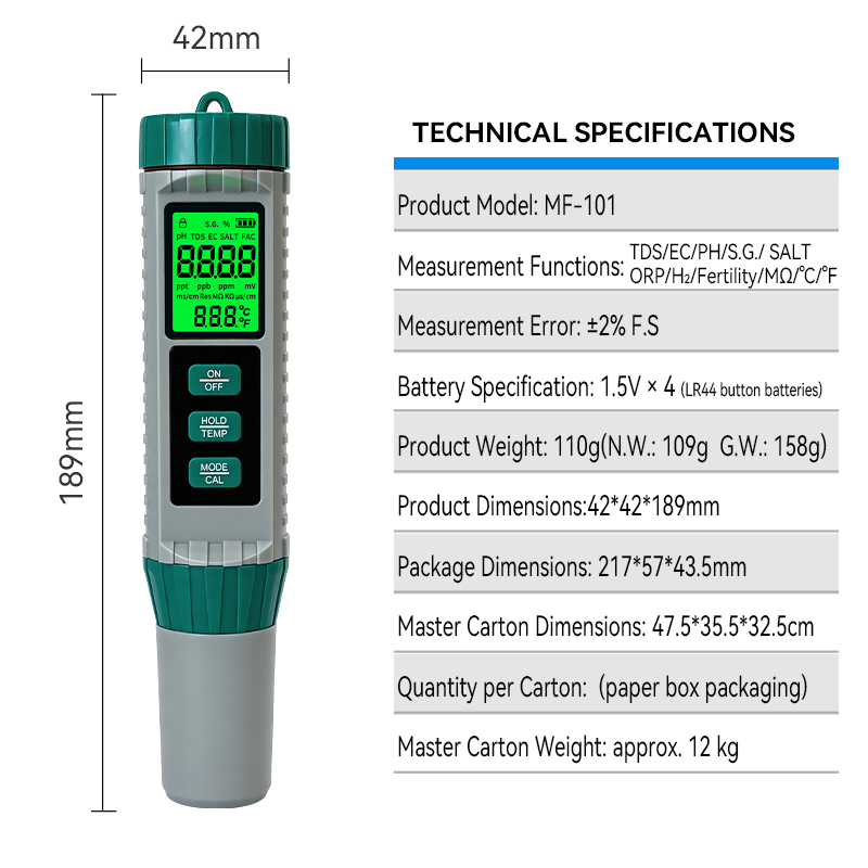 새로운 10가지 기능이 통합된 pH 측정기: pH, T - Ph Meter Digital Water Tester 리뷰 및 가격
